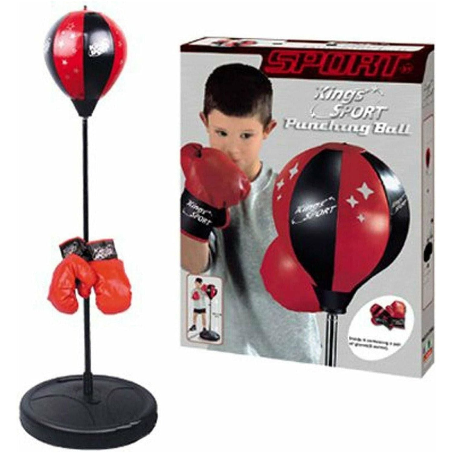Kings Sport Boxing Punching Ball with Gloves - BumbleToys - 5-7 Years, Boys, Kids Sports & Balls, Toy House