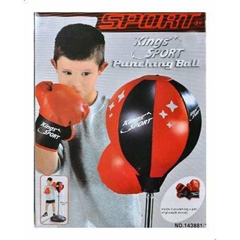 Kings Sport Boxing Punching Ball with Gloves - BumbleToys - 5-7 Years, Boys, Kids Sports & Balls, Toy House