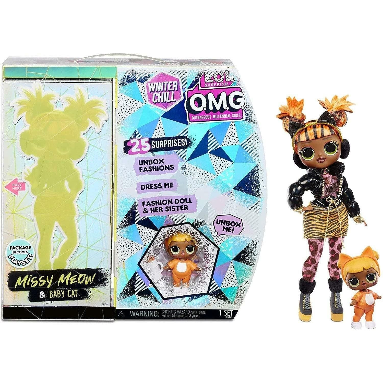 L.O.L. Surprise O.M.G Winter Chill Missy Meow Fashion Doll & Baby Cat With 25 Surprises - BumbleToys - 5-7 Years, Arabic Triangle Trading, Dolls, Fashion Dolls & Accessories, Girls, L.O.L