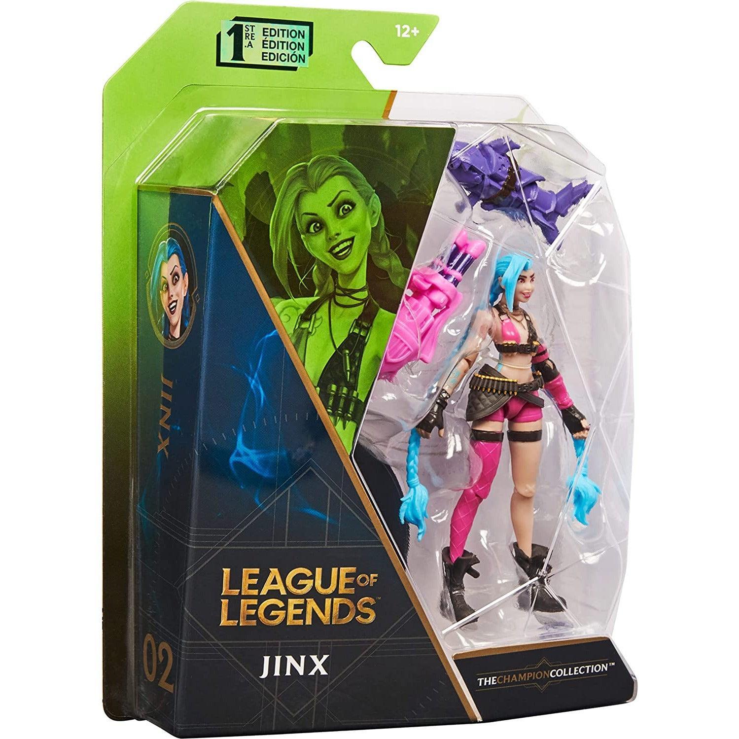 League of Legends, Official 4-Inch Jinx Collectible Figure with Premium Details and 2 Accessories, The Champion Collection - BumbleToys - 5-7 Years, Boys, Figures, Heroes, LEAGUE OF LEGENDS, Pre-Order