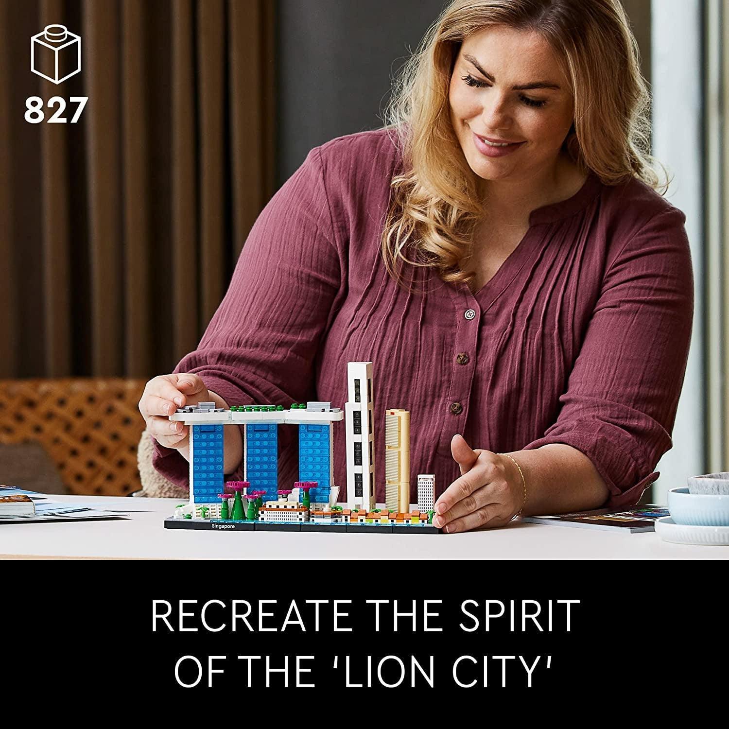 LEGO 21057 Architecture Skyline Collection Singapore Building Kit Collectible Display 827 Pieces - BumbleToys - 18+, Architecture, Boys, Girls, LEGO, OXE, Pre-Order