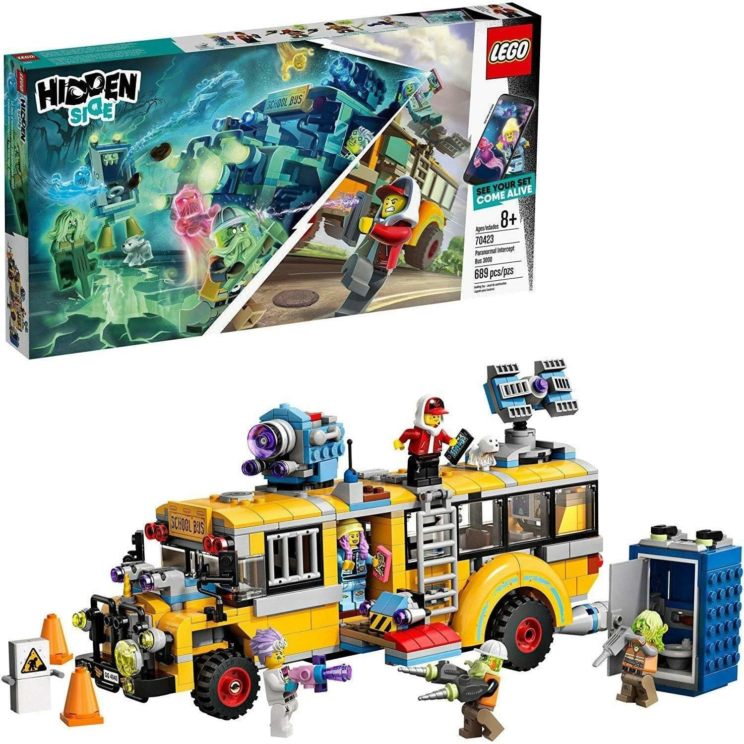 LEGO 70423 Hidden Side Paranormal Intercept Bus 3000 Augmented Reality [AR] Building Kit (689 Pieces) - BumbleToys - 5-7 Years, Arabic Triangle Trading, Boys, Hidden Side, LEGO, Pre-Order