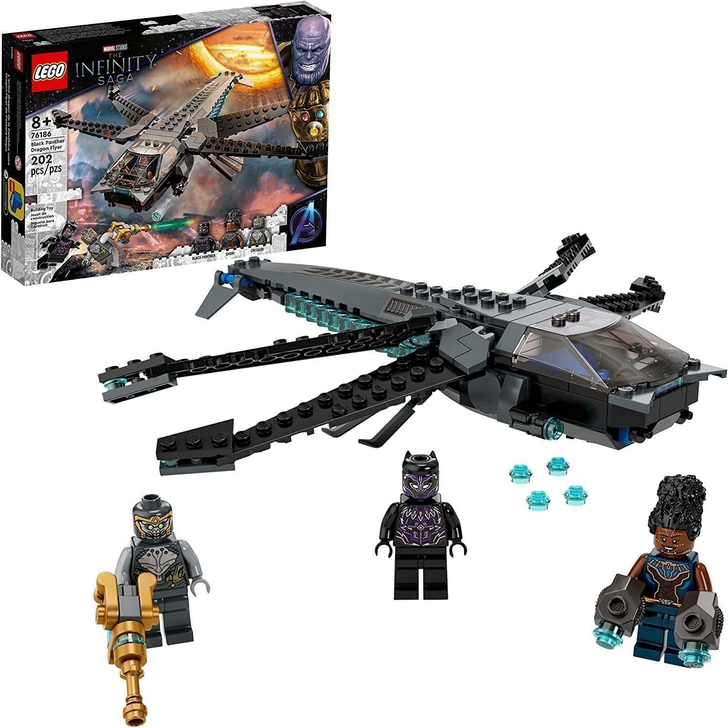LEGO 76186 Marvel Black Panther Dragon Flyer Create The Final Battle Scene from Avengers Endgame New 2021 (202 Pieces) - BumbleToys - 8+ Years, 8-13 Years, Action Figures, Avengers, Black Panther, Boys, Figures, LEGO, Marvel, OXE, Pre-Order