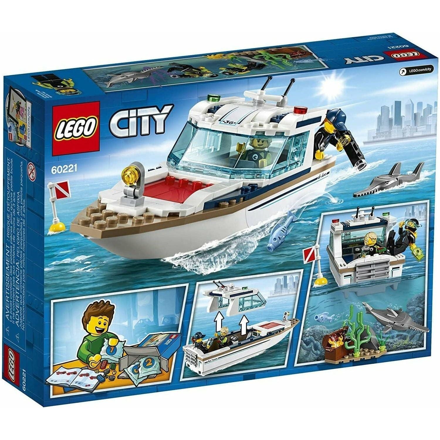 LEGO City Great Vehicles Diving Yacht 60221 Building Kit (148 Pieces) - BumbleToys - 4+ Years, 5-7 Years, 6+ Years, Boys, City, EXO, LEGO, Pre-Order, Vehicles & Play Sets