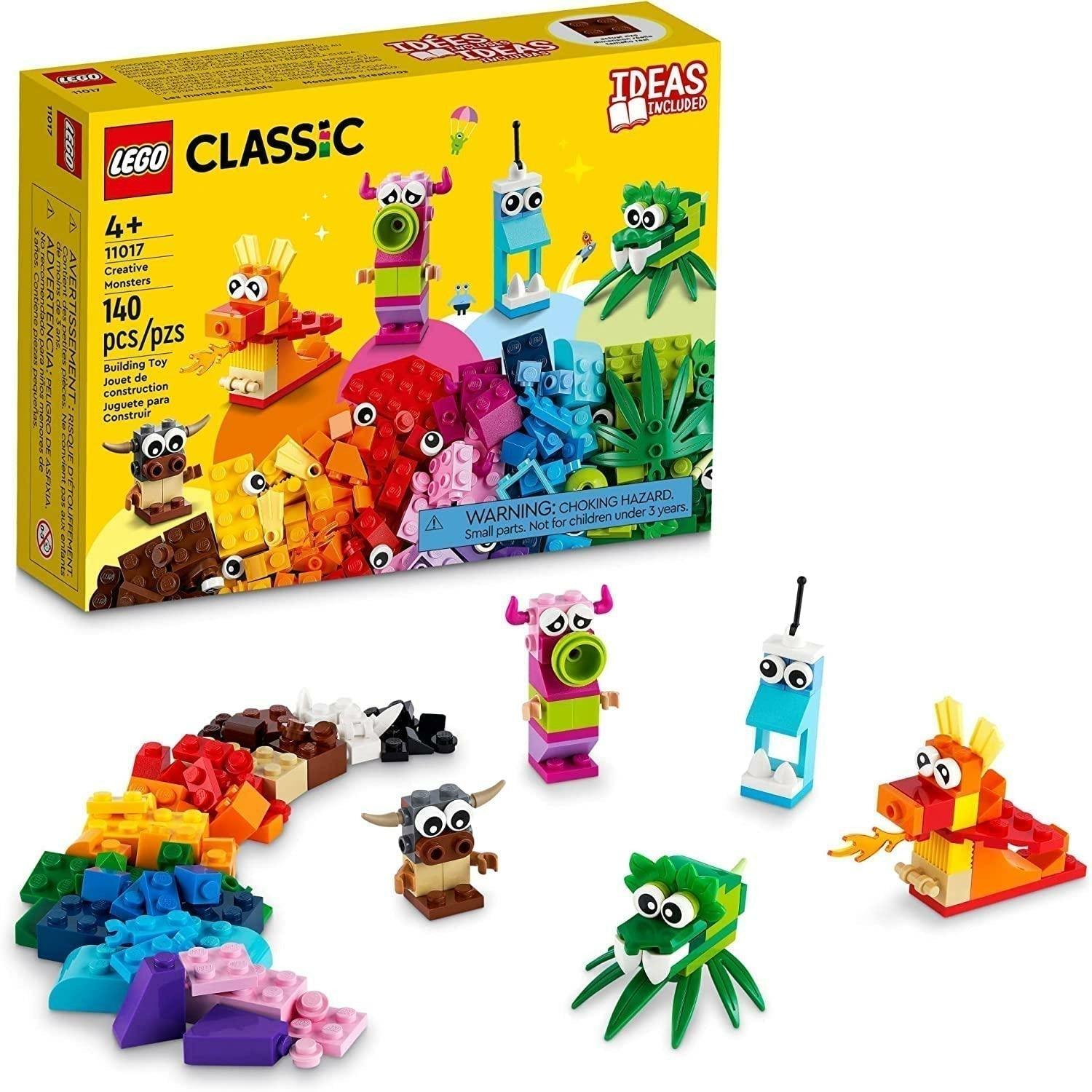 LEGO Classic Creative Monsters 11017 Building Kit; Includes 5 Monster Toy Mini Build Ideas to Inspire Creative Play (140 Pieces) - BumbleToys - 4+ Years, 5-7 Years, Arabic Triangle Trading, Boys, Classic, LEGO