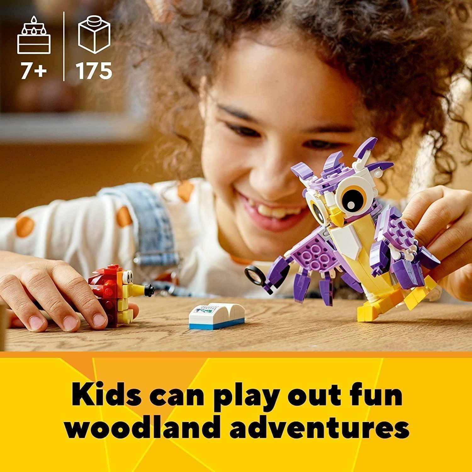 LEGO Creator 3in1 Fantasy Forest Creatures 31125 Building Kit Featuring an Owl, Rabbit and Squirrel (175 Pieces) - BumbleToys - 8+ Years, 8-13 Years, Animals, Boys, Creator, Creator 3In1, Girls, LEGO, OXE, Pre-Order