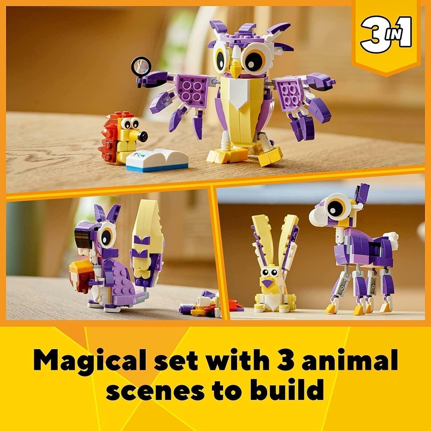 LEGO Creator 3in1 Fantasy Forest Creatures 31125 Building Kit Featuring an Owl, Rabbit and Squirrel (175 Pieces) - BumbleToys - 8+ Years, 8-13 Years, Animals, Boys, Creator, Creator 3In1, Girls, LEGO, OXE, Pre-Order