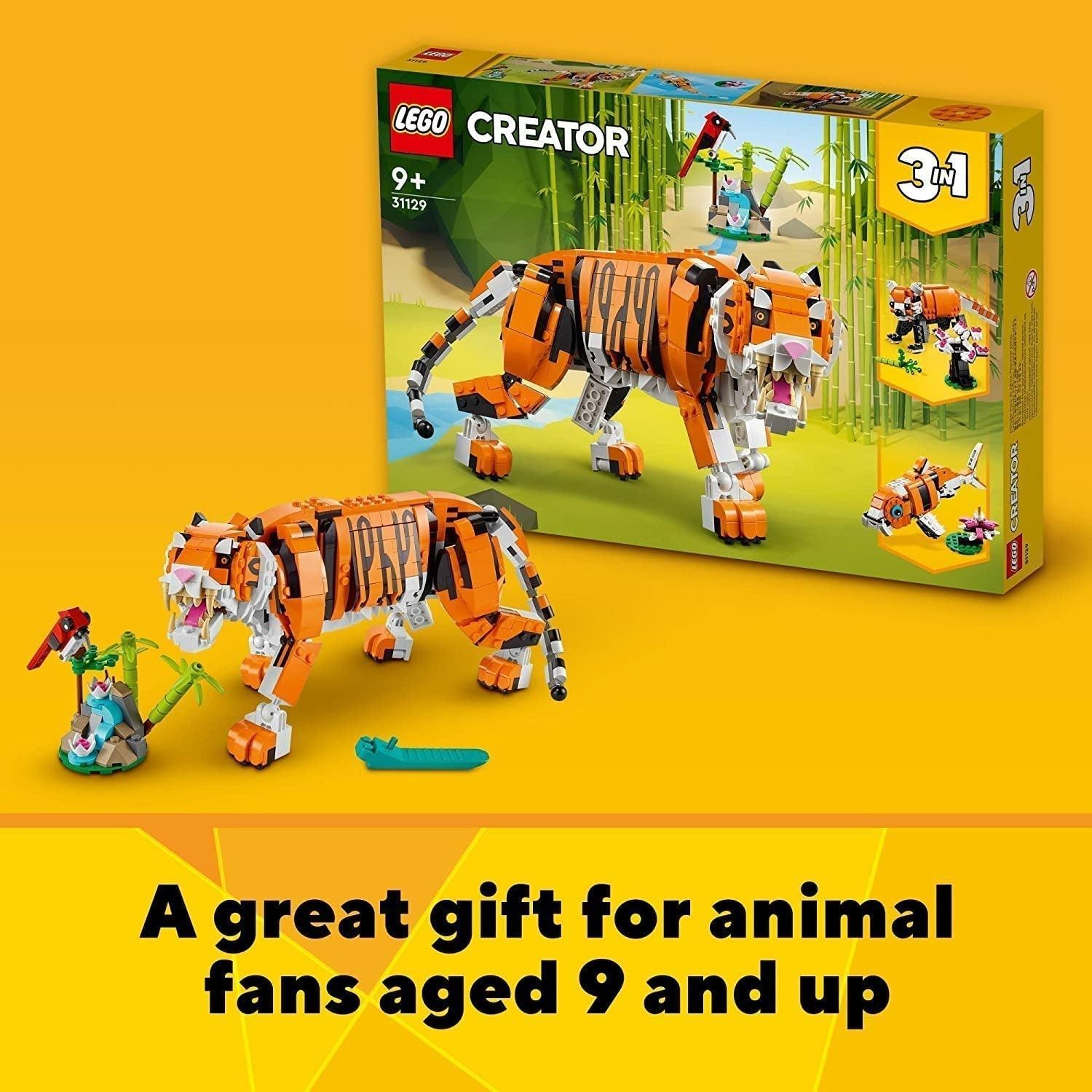 LEGO Creator 3in1 Majestic Tiger 31129 Building Kit; Animal Toys for Kids, Featuring a Tiger, Panda and Koi Fish (755 Pieces) - BumbleToys - 8+ Years, 8-13 Years, Animals, Boys, Creator, Creator 3In1, LEGO, OXE, Pre-Order