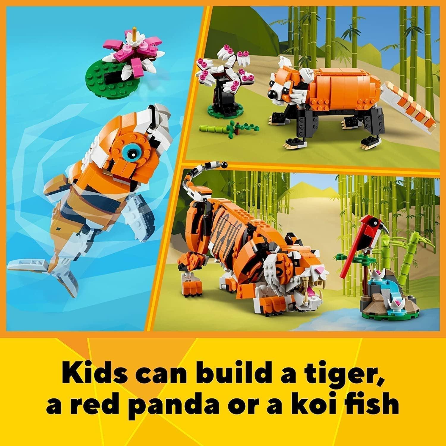 LEGO Creator 3in1 Majestic Tiger 31129 Building Kit; Animal Toys for Kids, Featuring a Tiger, Panda and Koi Fish (755 Pieces) - BumbleToys - 8+ Years, 8-13 Years, Animals, Boys, Creator, Creator 3In1, LEGO, OXE, Pre-Order