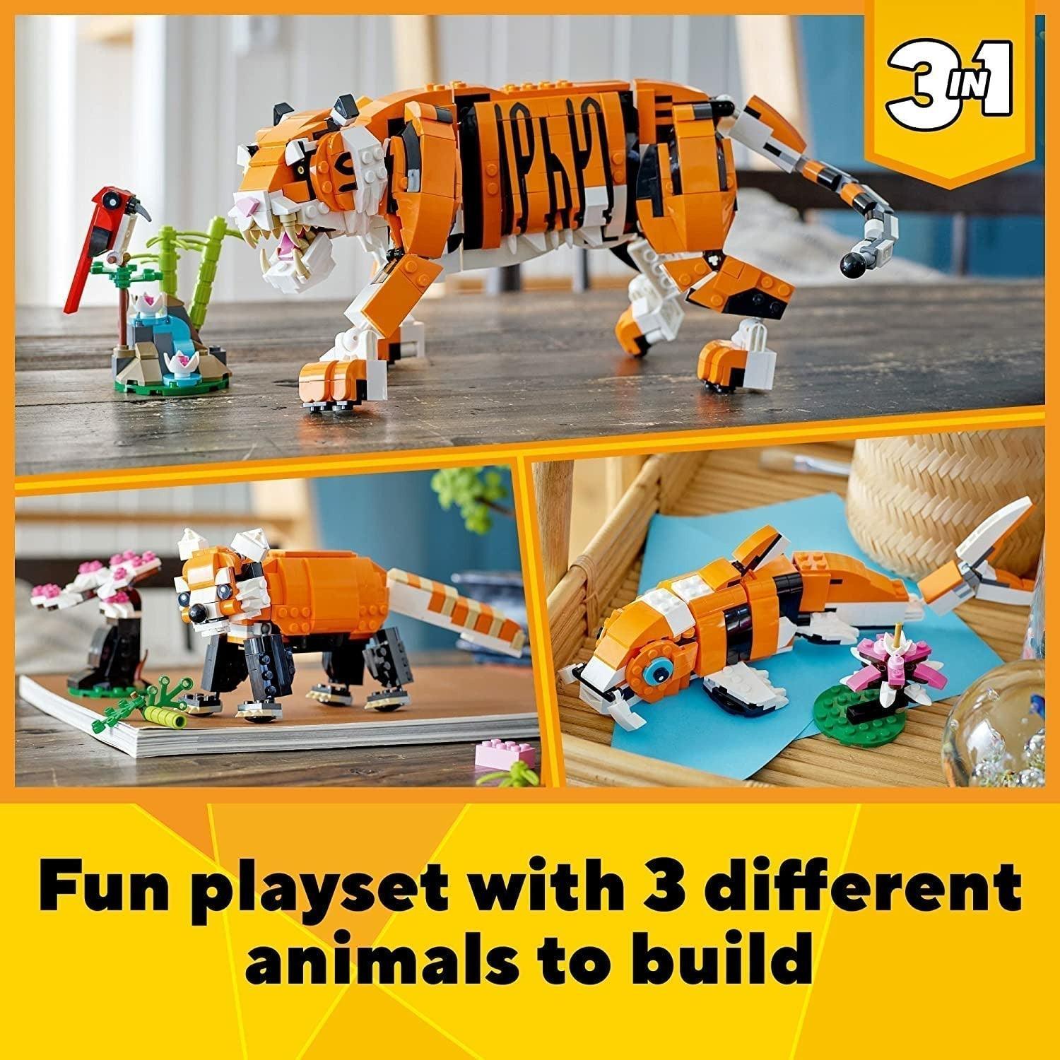 LEGO Creator 3in1 Majestic Tiger 31129 Building Kit; Animal Toys for Kids, Featuring a Tiger, Panda and Koi Fish (755 Pieces) - BumbleToys - 8+ Years, 8-13 Years, Animals, Boys, Creator, Creator 3In1, LEGO, OXE, Pre-Order