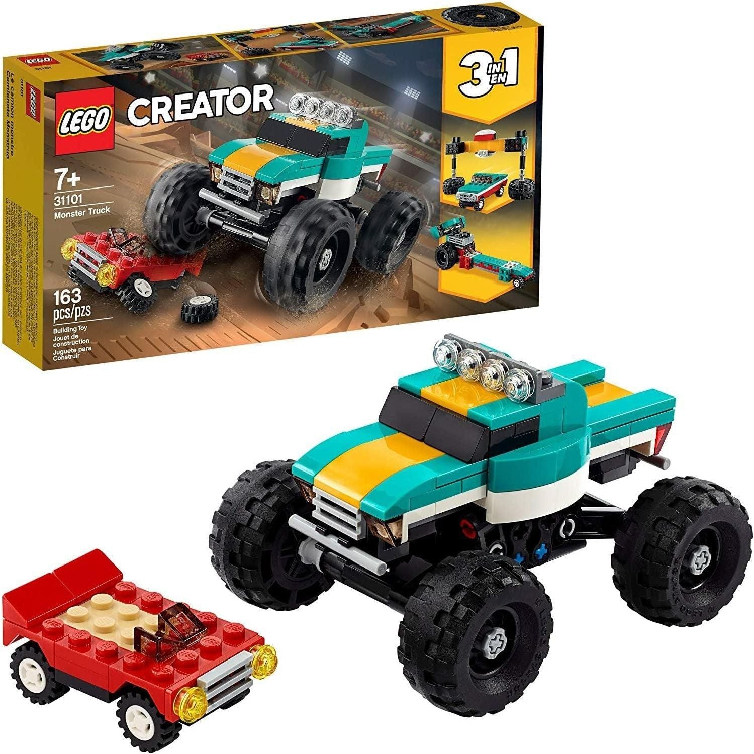 LEGO Creator 3in1 Monster Truck Toy 31101 Cool Building Kit for Kids (163 Pieces) - BumbleToys - 5-7 Years, Boys, Creator 3in1, LEGO, Monster Jam, OXE, Pre-Order