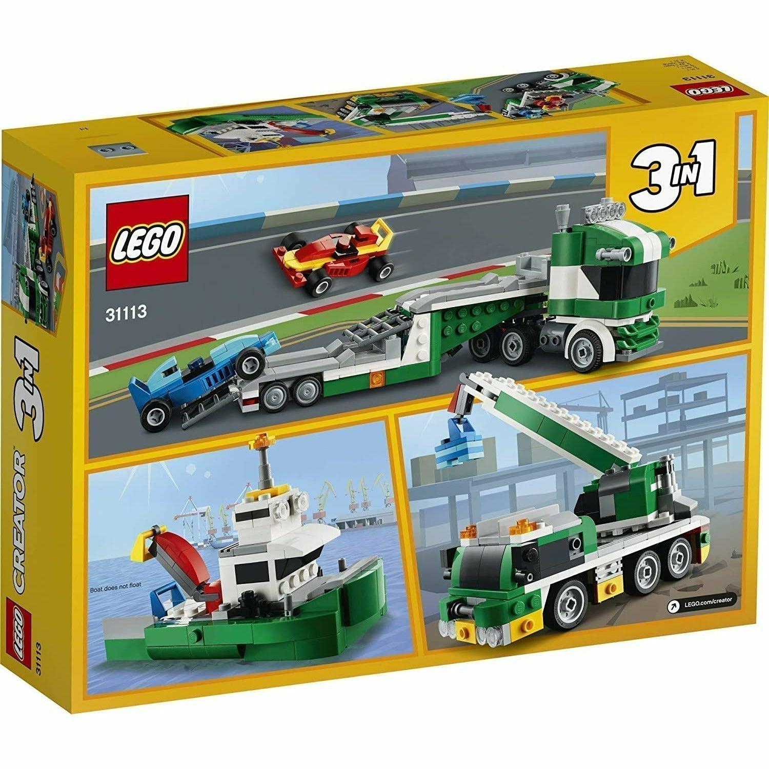 LEGO Creator 3in1 Race Car Transporter 31113 Building Kit; Makes a Great Gift for Kids Who Love Fun Toys and Creative Building (328 Pieces) - BumbleToys - 6+ Years, 8+ Years, Boys, Creator 3In1, LEGO, OXE, Pre-Order