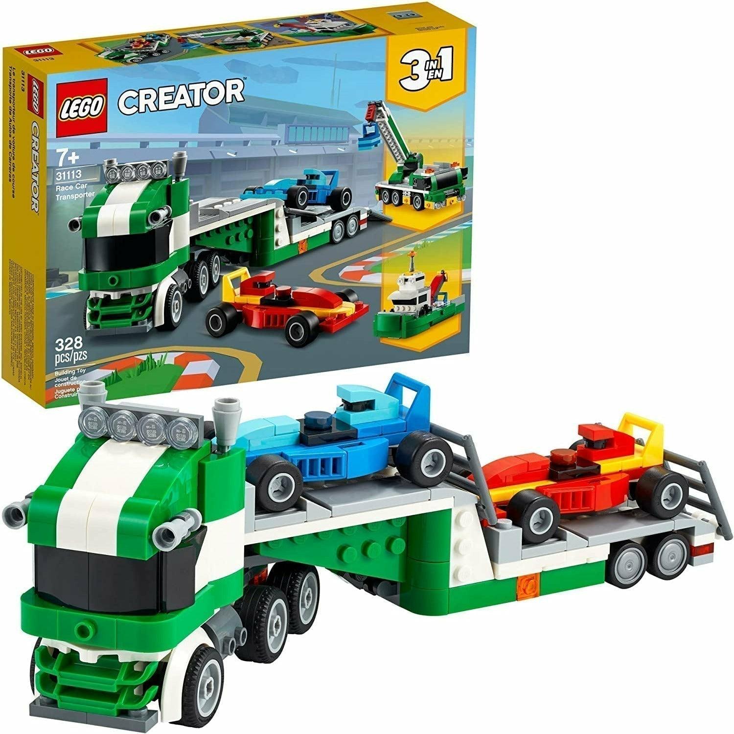 LEGO Creator 3in1 Race Car Transporter 31113 Building Kit; Makes a Great Gift for Kids Who Love Fun Toys and Creative Building (328 Pieces) - BumbleToys - 6+ Years, 8+ Years, Boys, Creator 3In1, LEGO, OXE, Pre-Order