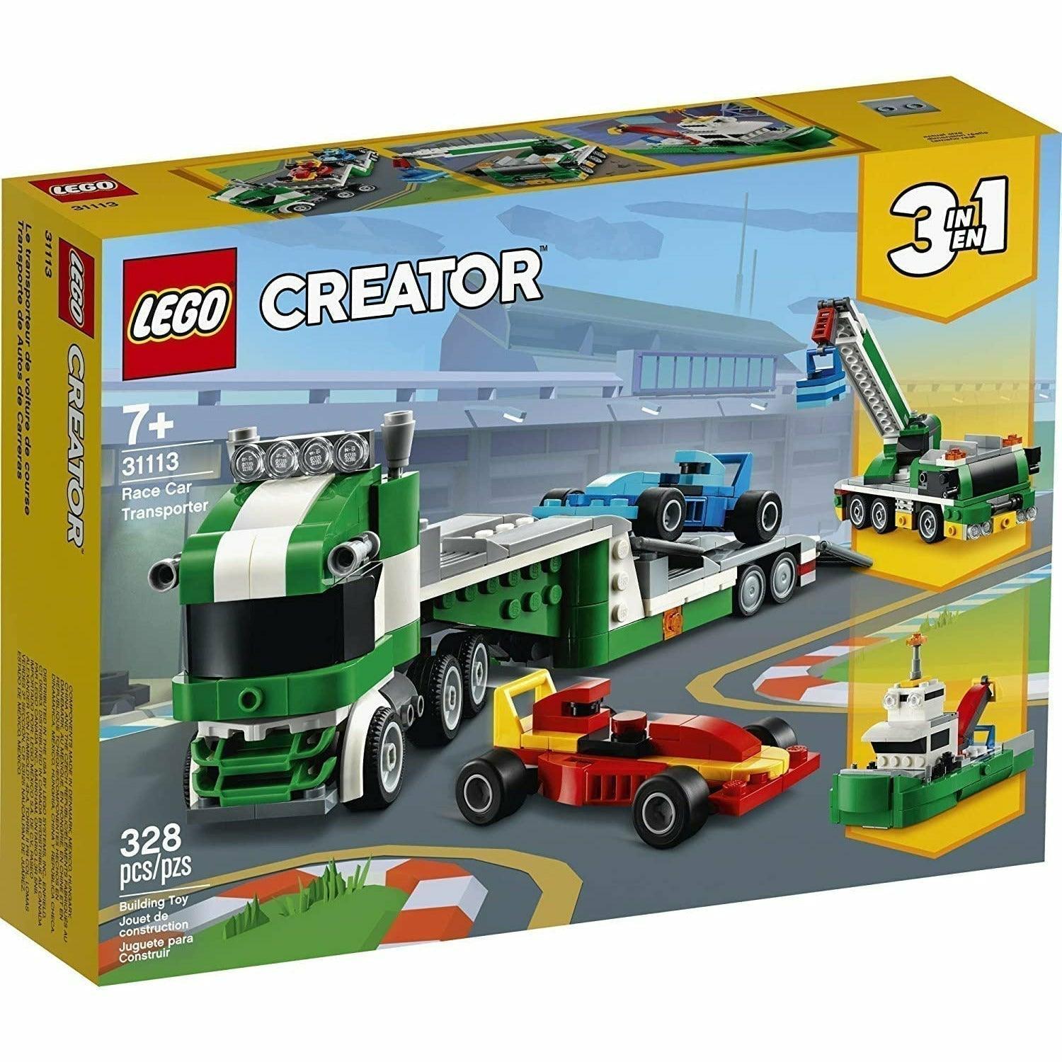 LEGO Creator 3in1 Race Car Transporter 31113 Building Kit; Makes a Great Gift for Kids Who Love Fun Toys and Creative Building (328 Pieces) - BumbleToys - 6+ Years, 8+ Years, Boys, Creator 3In1, LEGO, OXE, Pre-Order