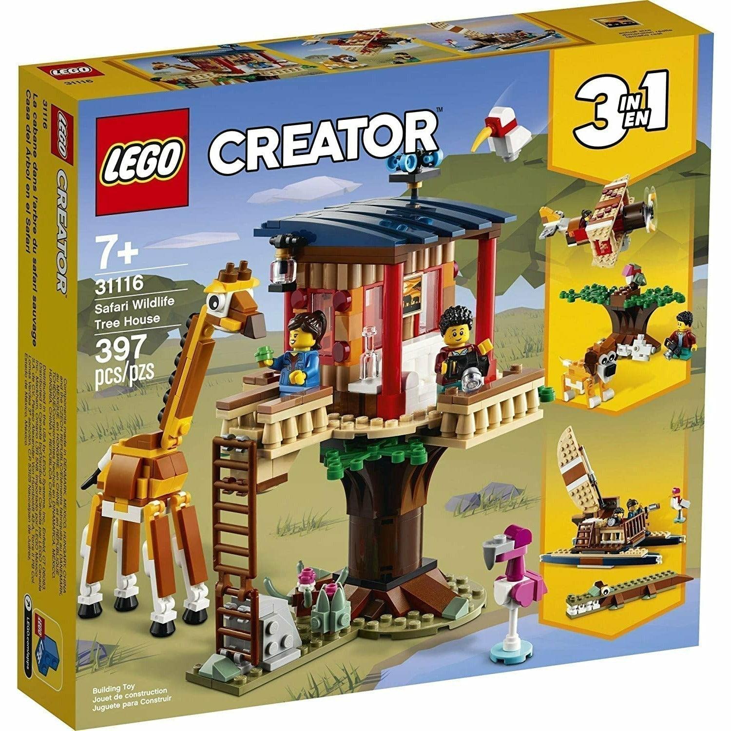 LEGO Creator 3in1 Safari Wildlife Tree House 31116 Building Kit Featuring a House Toy, Biplane Toy and Catamaran Toy (397 Pieces) - BumbleToys - 8+ Years, 8-13 Years, Animals, Boys, Creator, Creator 3In1, Girls, LEGO, OXE, Pre-Order