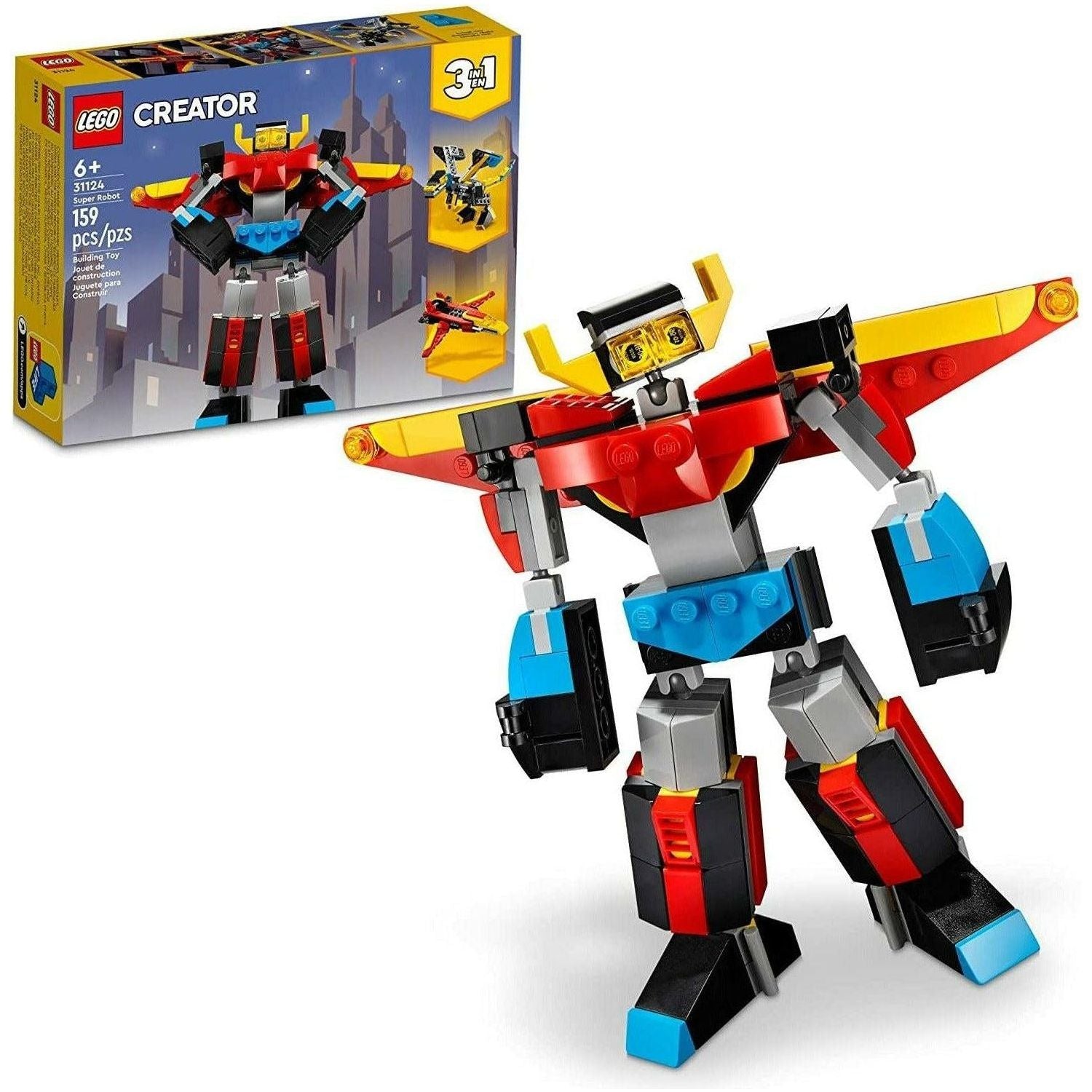 LEGO Creator 3in1 Super Robot 31124 Building Kit Featuring a Robot Toy, a Jet Airplane and a Dragon Model 159 Pieces - BumbleToys - 8+ Years, 8-13 Years, Boys, Creator, Creator 3In1, LEGO, OXE, Pre-Order
