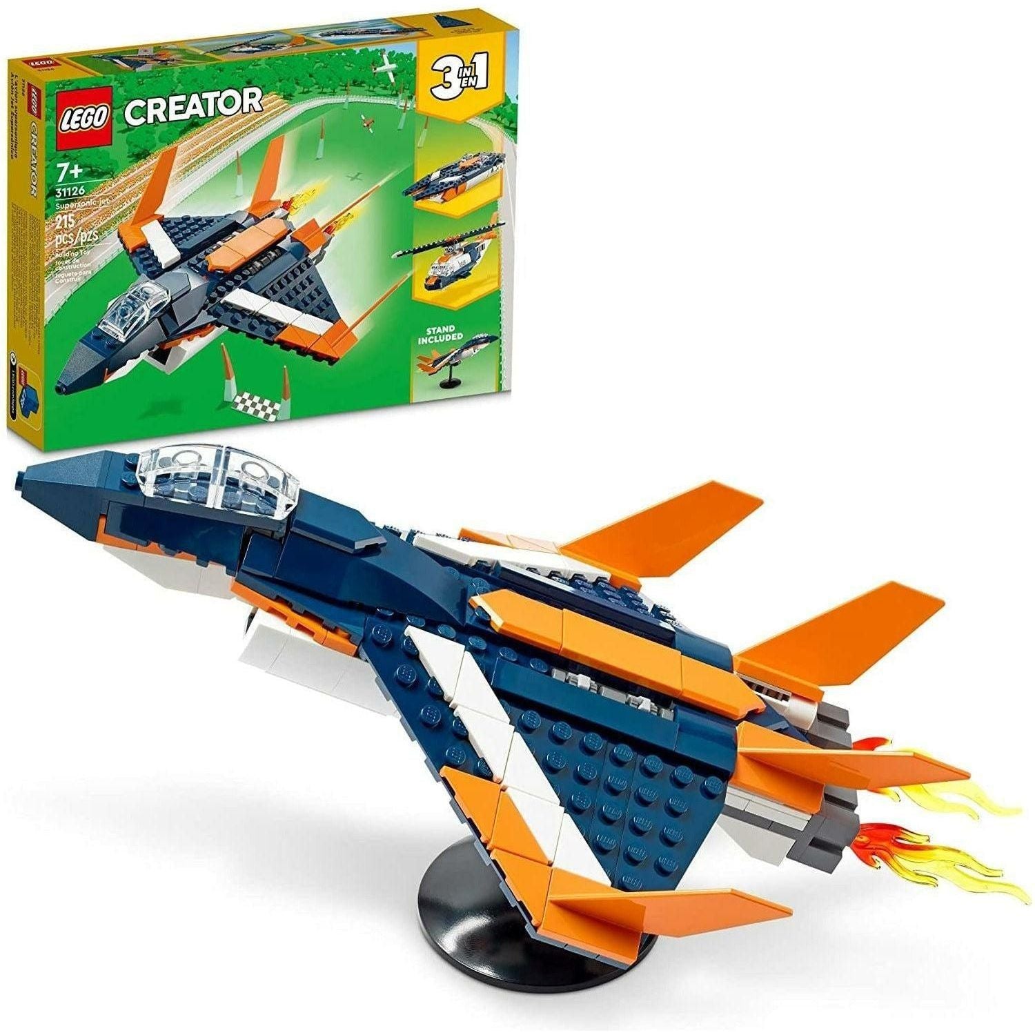 LEGO Creator 3in1 Supersonic-Jet 31126 Building Kit; Build a Jet Plane and Rebuild It into a Helicopter or a Speed Boat Toy - BumbleToys - 4+ Years, 5-7 Years, Boys, Creator, Creator 3In1, LEGO, OXE, Pre-Order