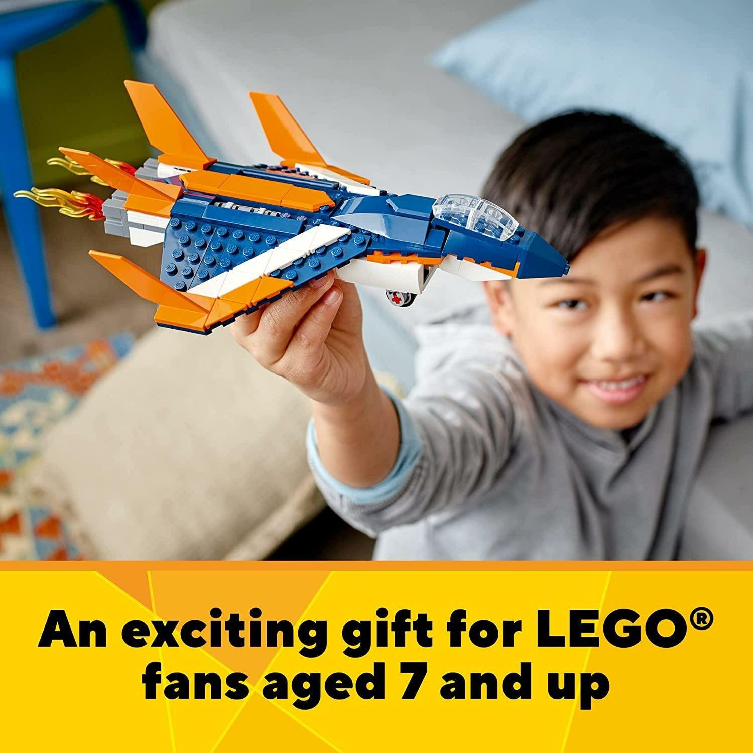 LEGO Creator 3in1 Supersonic-Jet 31126 Building Kit; Build a Jet Plane and Rebuild It into a Helicopter or a Speed Boat Toy - BumbleToys - 4+ Years, 5-7 Years, Boys, Creator, Creator 3In1, LEGO, OXE, Pre-Order