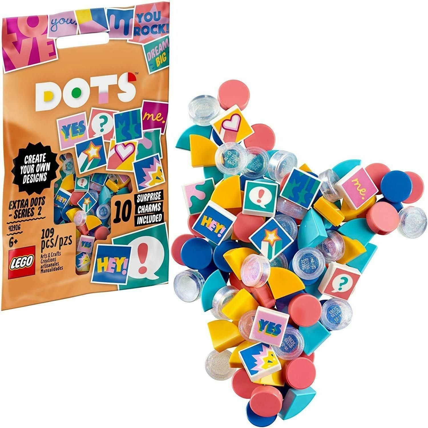 LEGO DOTS 41916 Extra DOTS - Series 2 DIY Craft (109 Pieces) - BumbleToys - 8-13 Years, Dots, LEGO, OXE