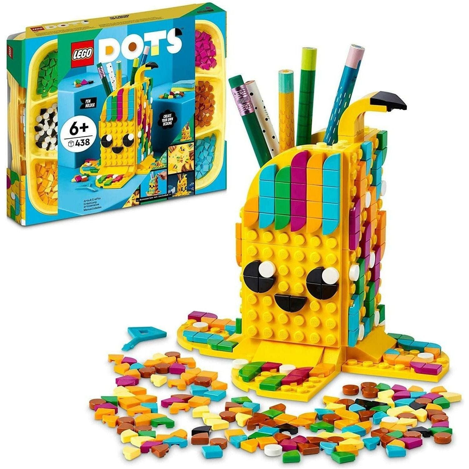 LEGO DOTS Cute Banana – Pen Holder 41948 DIY Craft Kit 438 Pieces) - BumbleToys - 6+ Years, Boys, Dots, Girls, LEGO, OXE, Pre-Order