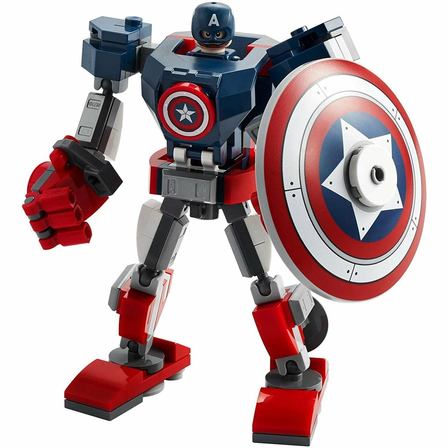 LEGO Marvel Avengers Classic Captain America Mech Armor 76168 Collectible Captain America Shield Building Toy, New 2021 (121 Pieces) - BumbleToys - 6+ Years, Action Figures, Avengers, Boys, Captain America, Figures, LEGO, Marvel, OXE, Pre-Order