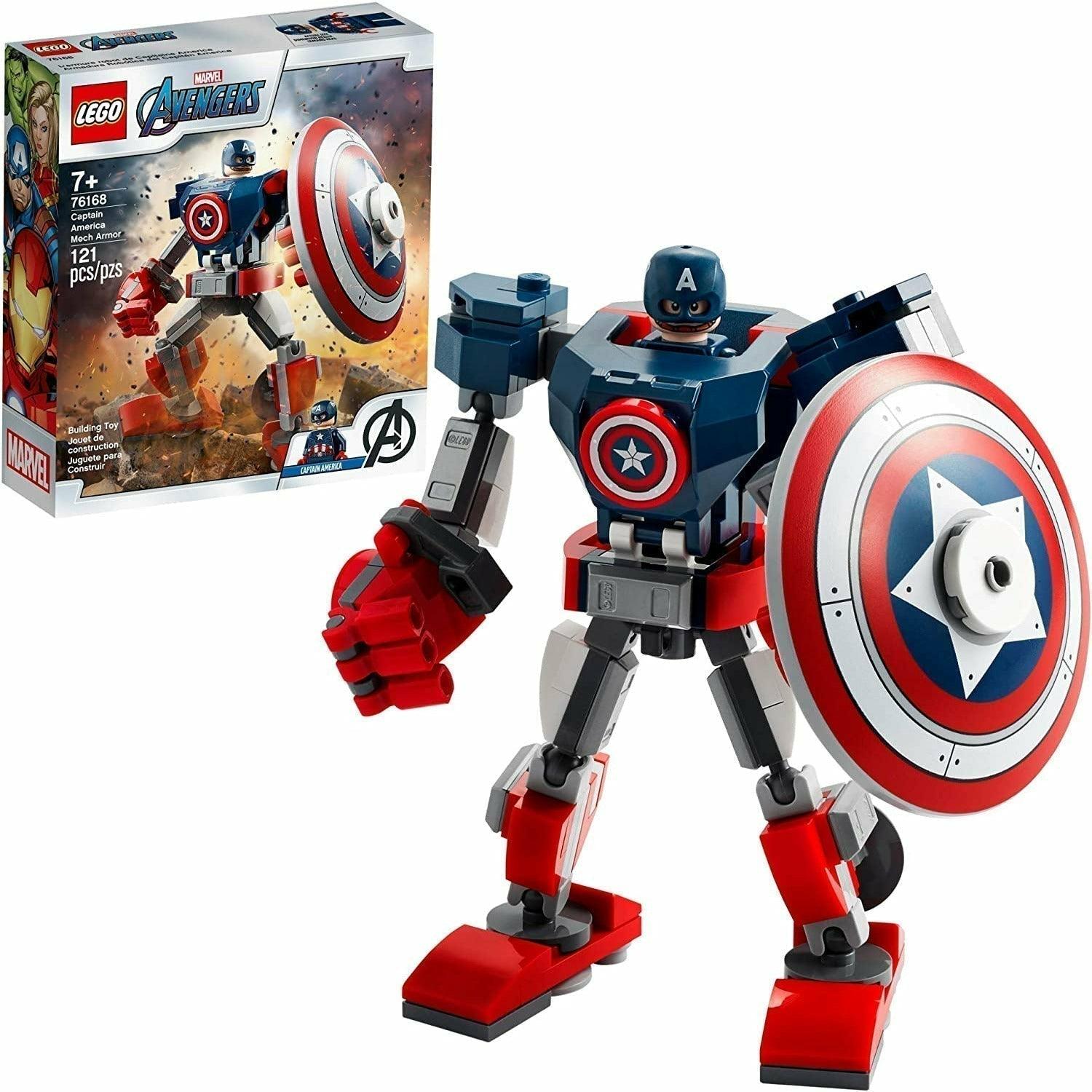 LEGO Marvel Avengers Classic Captain America Mech Armor 76168 Collectible Captain America Shield Building Toy, New 2021 (121 Pieces) - BumbleToys - 6+ Years, Action Figures, Avengers, Boys, Captain America, Figures, LEGO, Marvel, OXE, Pre-Order