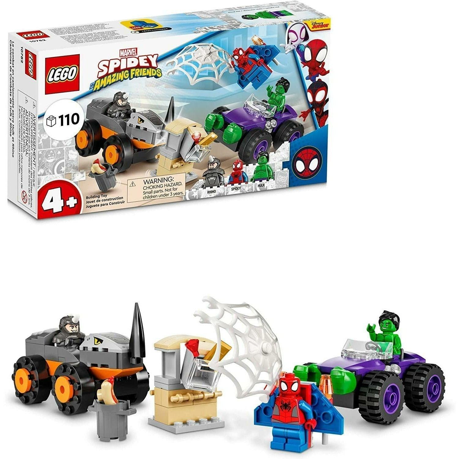LEGO Marvel Spidey and His Amazing Friends Hulk vs. Rhino Truck Showdown 10782 Building Kit - BumbleToys - 4+ Years, 5-7 Years, Action Figures, Avengers, Boys, LEGO, Marvel, OXE, Spider man, Spiderman