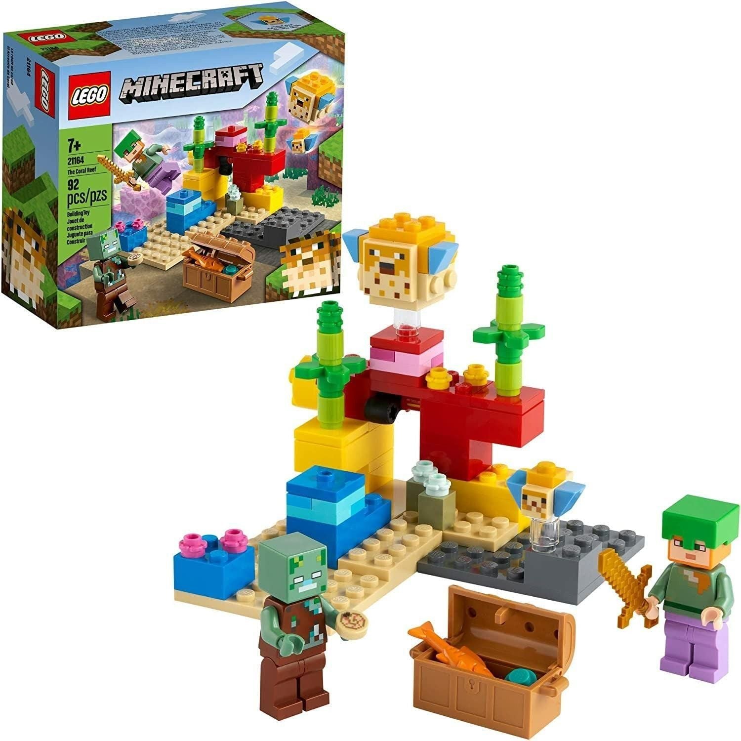 LEGO Minecraft The Coral Reef 21164 Hands-on Minecraft Marine Toy (92 Pieces) - BumbleToys - 6+ Years, 8+ Years, 8-13 Years, Boys, LEGO, Minecraft, OXE, Pre-Order