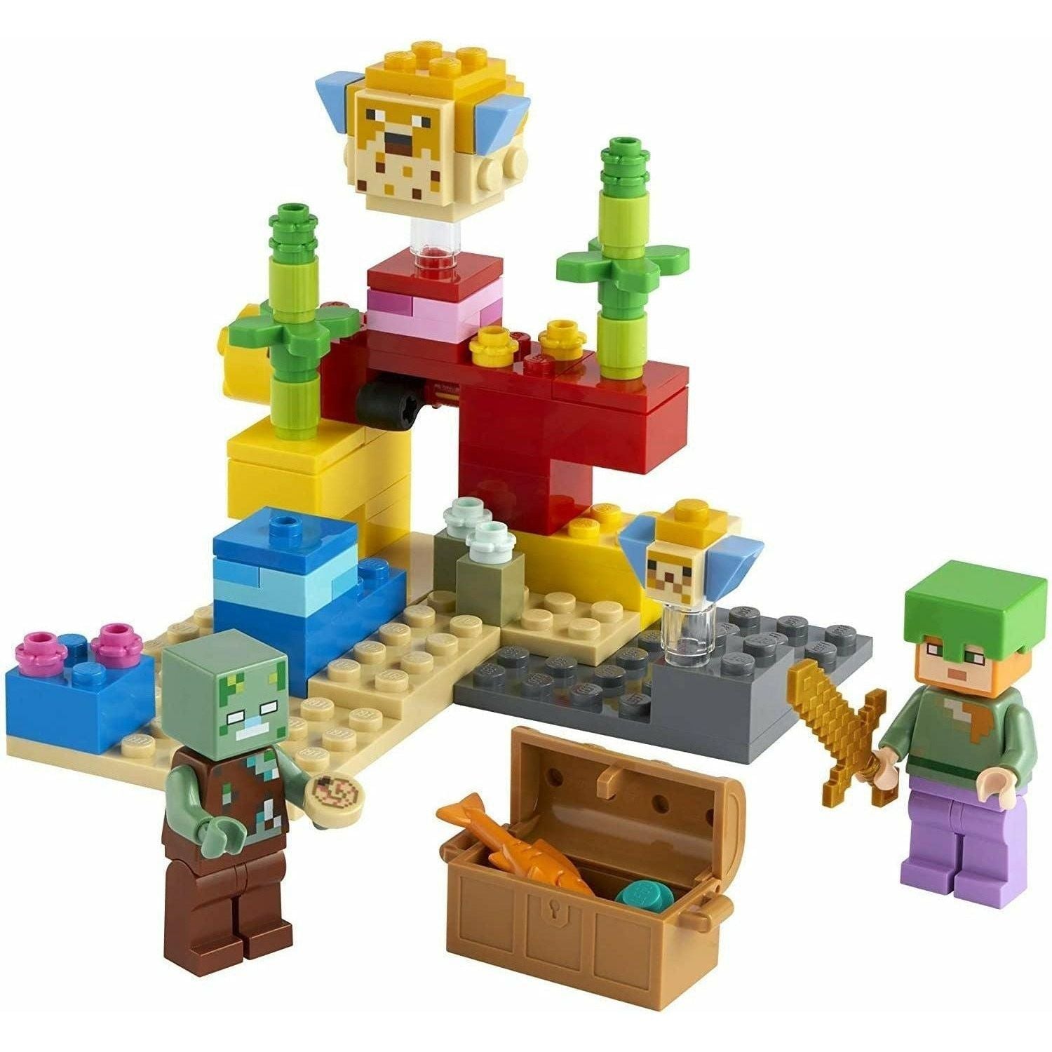 LEGO Minecraft The Coral Reef 21164 Hands-on Minecraft Marine Toy (92 Pieces) - BumbleToys - 6+ Years, 8+ Years, 8-13 Years, Boys, LEGO, Minecraft, OXE, Pre-Order