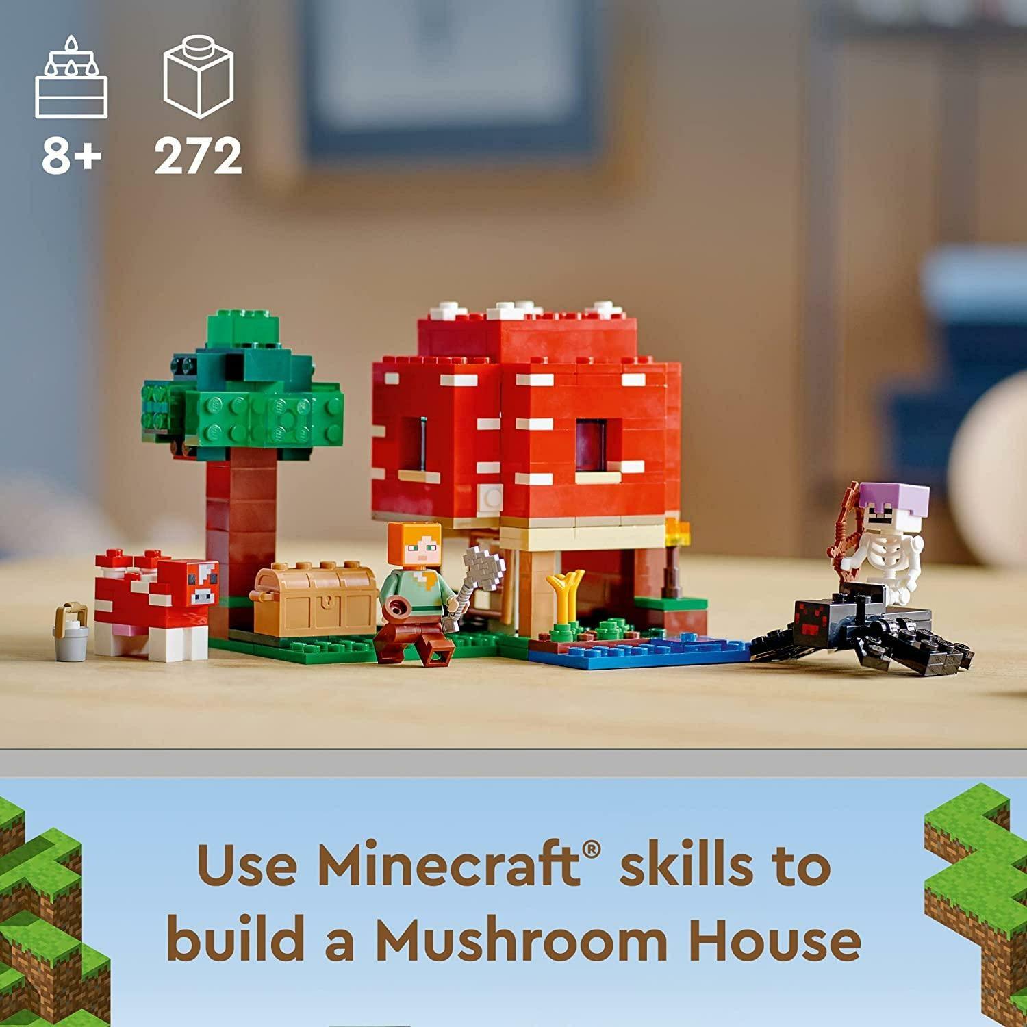 LEGO Minecraft The Mushroom House 21179 House Playset (272 Pieces) - BumbleToys - 5-7 Years, Animals, Boys, LEGO, Minecraft, OXE, Pre-Order