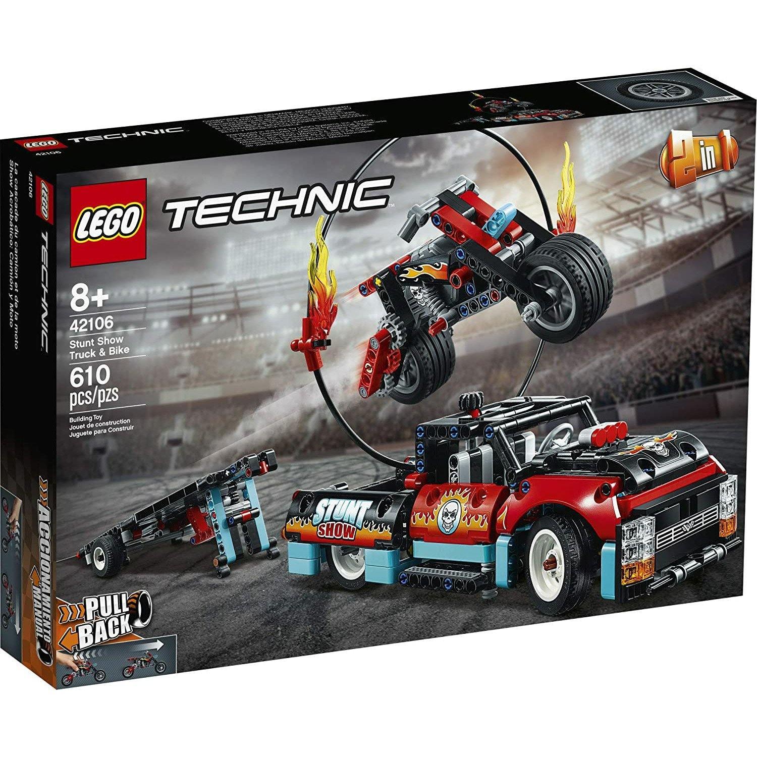 LEGO Technic 42106 Stunt Show Truck & Bike (610 Pieces) - BumbleToys - 8-13 Years, Boys, LEGO, OXE, Technic