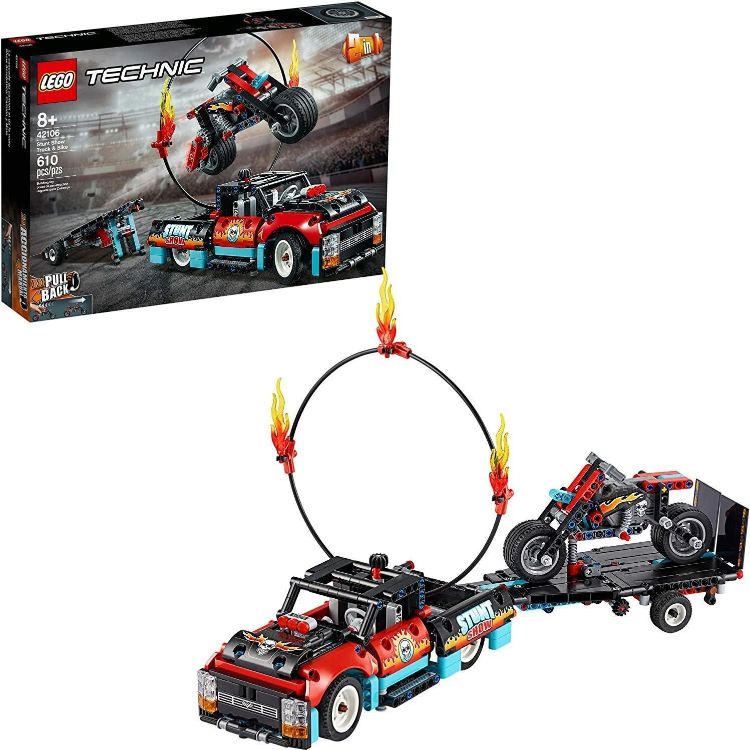 LEGO Technic 42106 Stunt Show Truck & Bike (610 Pieces) - BumbleToys - 8-13 Years, Boys, LEGO, OXE, Technic