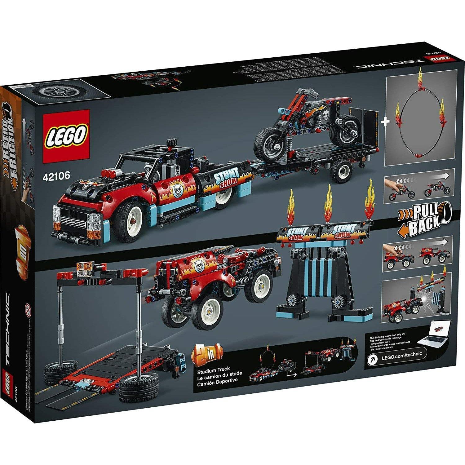 LEGO Technic 42106 Stunt Show Truck & Bike (610 Pieces) - BumbleToys - 8-13 Years, Boys, LEGO, OXE, Technic