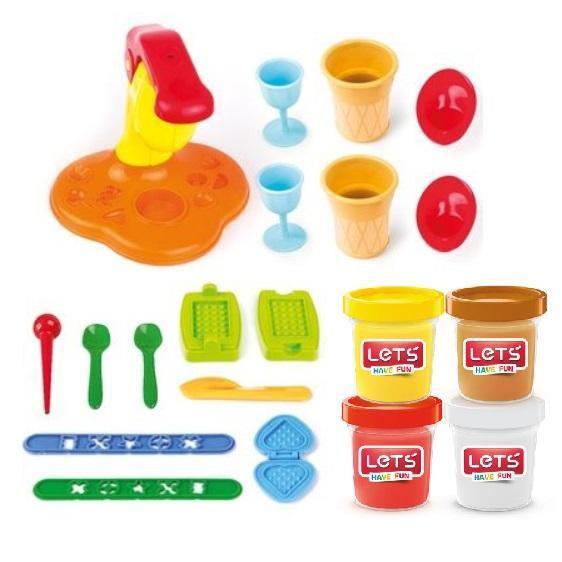 LeT's Have Fun Ice Cream Set 20 PCs - BumbleToys - 2-4 Years, Boys, Cecil, Girls, Make & Create, Play-doh