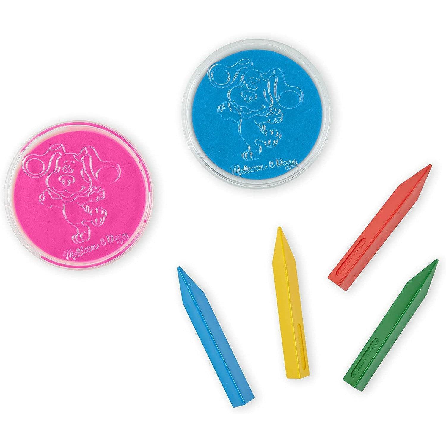 Melissa & Doug Blue's Clues & You! Wooden Handle Stamps and Activity Pad (15 Pieces) - BumbleToys - 4, 4+ Years, Blackboards & Easels, Boys, Girls, OXE, Stationery & Stickers