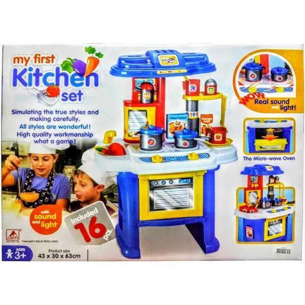 My First Kitchen Set With Light And Sound 16 PCs - BumbleToys - 5-7 Years, Kitchen & Play Sets, Toy House, Unisex
