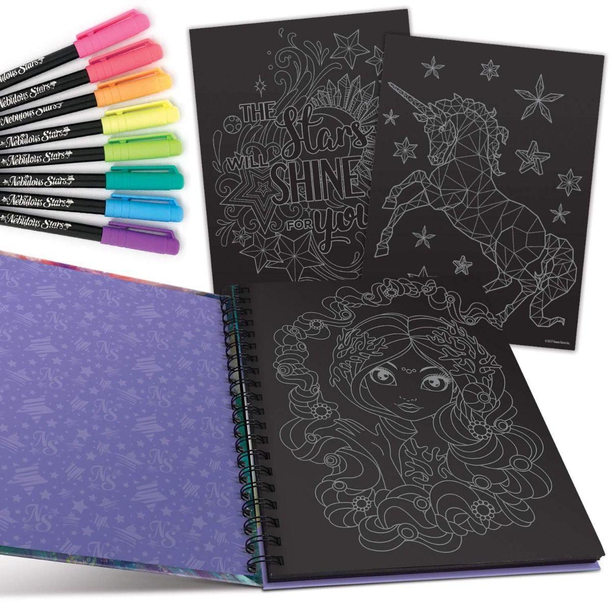Nebulous Stars Black Pages Coloring Book - BumbleToys - 8-13 Years, Drawing & Painting, Eagle Plus, Girls