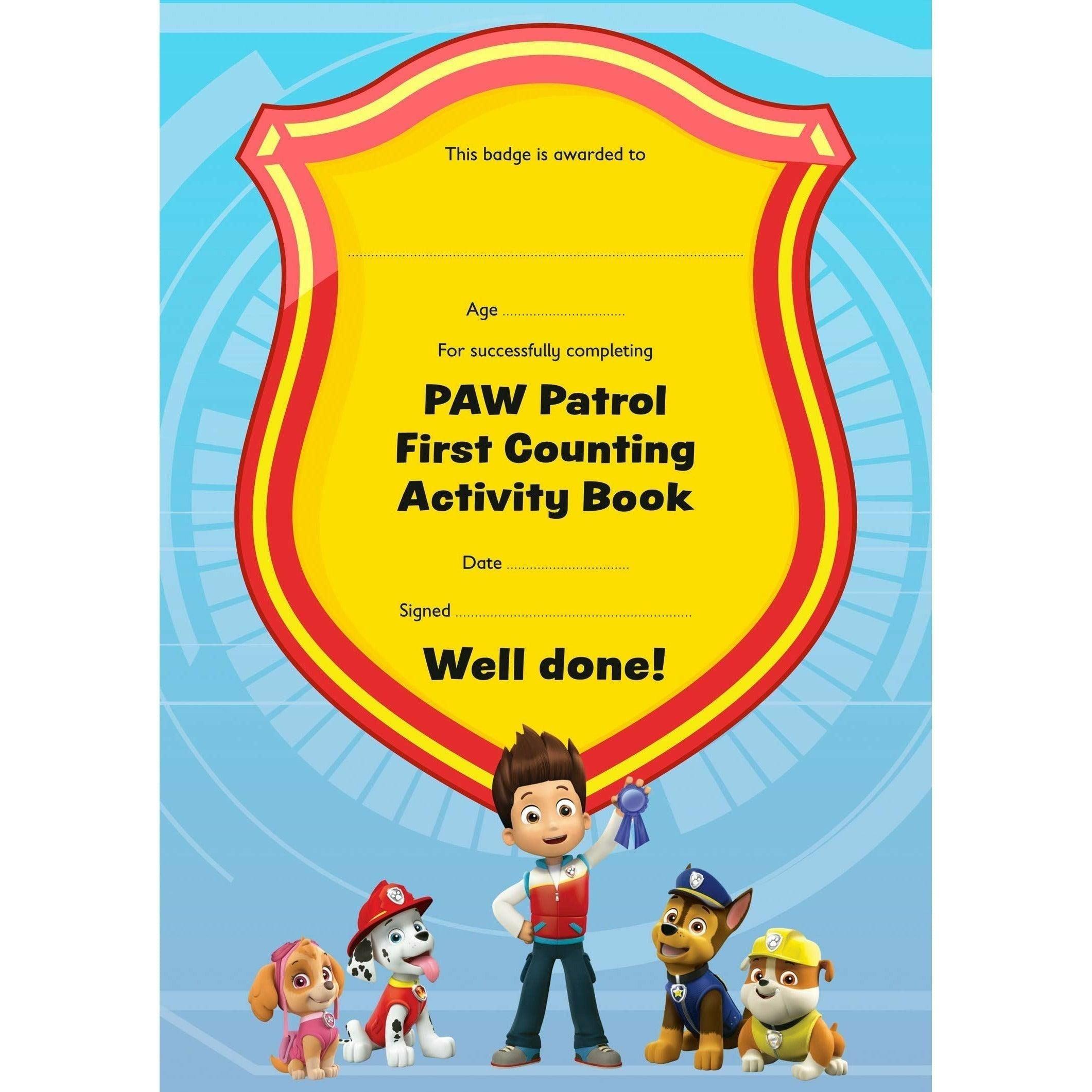 Nickelodeon Paw Patrol - First Counting Activity Book - BumbleToys - 2-4 Years, 3+ years, 5-7 Years, Boys, Drawing & Painting, Girls, Nahdet Misr