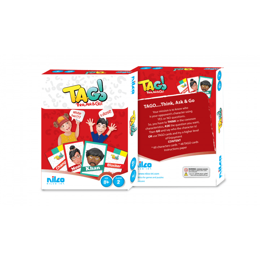 Nilco 21150 Tago Travel Size Think Guess Who? , Ask & Go Card Game