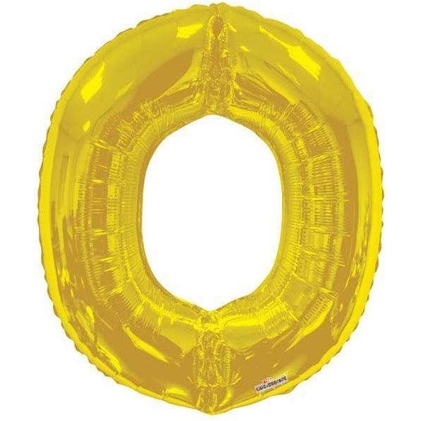 Party Time O Letter Foil Gold Balloon - BumbleToys - Balloons, Birthday, Helium, KH, Party Supplies, Unisex