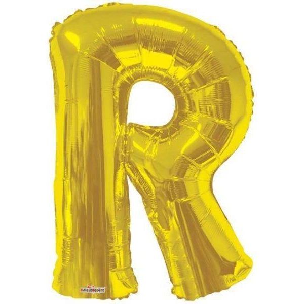 Party Time R Letter Foil Gold Balloon - BumbleToys - Balloons, Birthday, Helium, KH, Party Supplies, Unisex