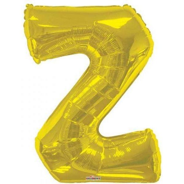 Party Time Z Letter Foil Gold Balloon - BumbleToys - Balloons, Birthday, Helium, KH, Party Supplies, Unisex