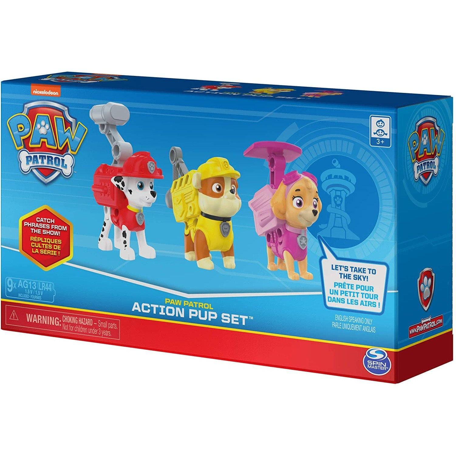 Paw Patrol, Action Pack Pups Marshall, Skye and Rubble with Sounds and Phrases - BumbleToys - 2-4 Years, 5-7 Years, Action Battling, Boys, OXE, Paw Patrol