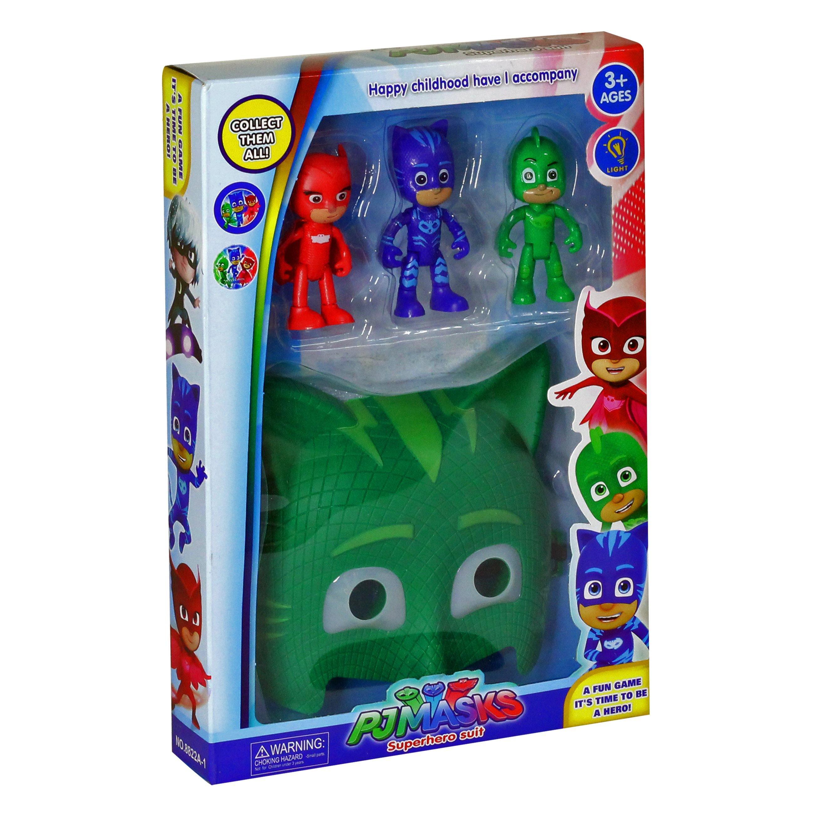 PJ Masks 4 In 1 Action Figures Play Set - Green Mask - BumbleToys - 5-7 Years, Action Battling, Boys, Funday
