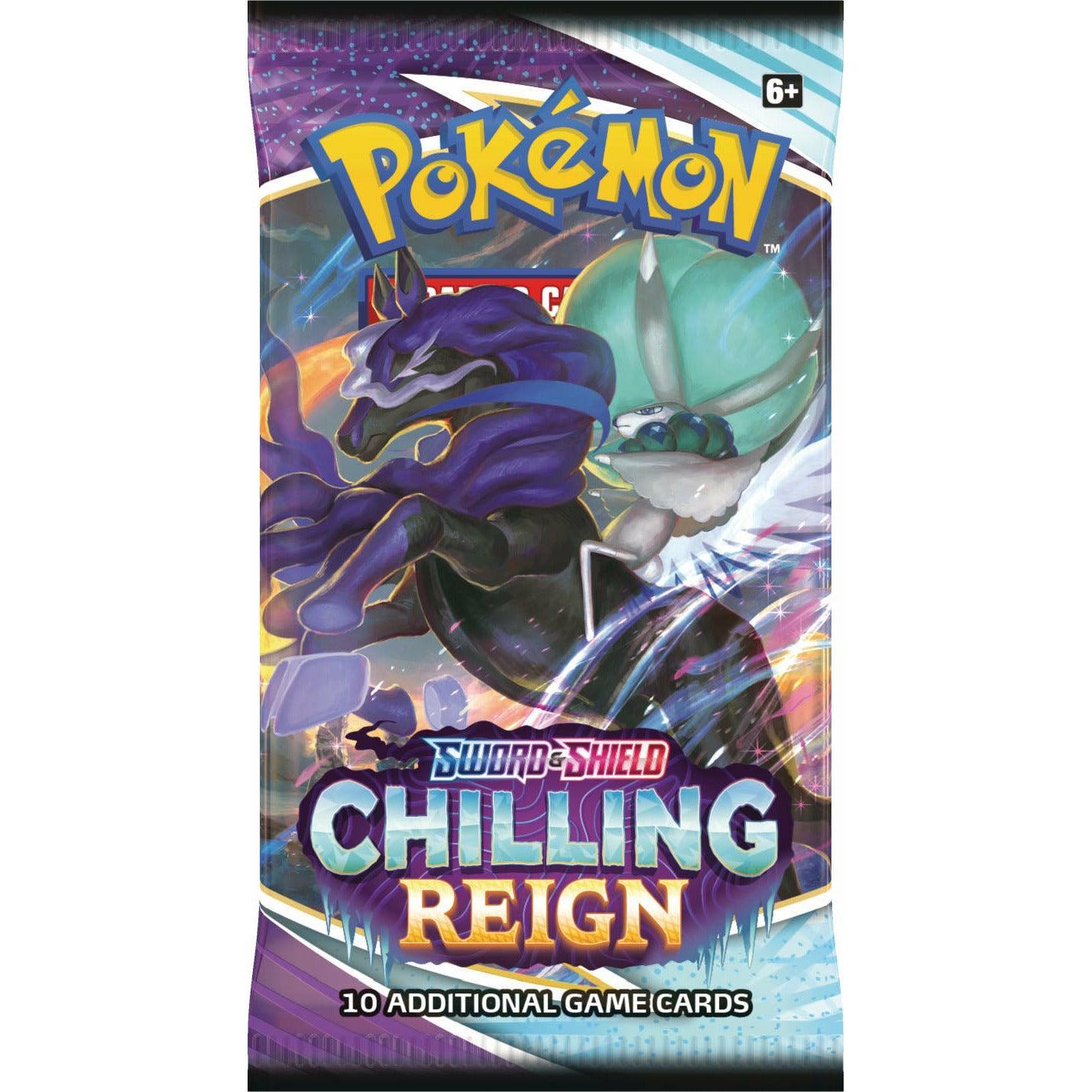 Pokemon Trading Cards Set of 10 Cards - Chilling Reign (Random Style) - BumbleToys - 14 Years & Up, 8-13 Years, Boys, Card & Board Games, Pokémon, Pre-Order, Puzzle & Board & Card Games