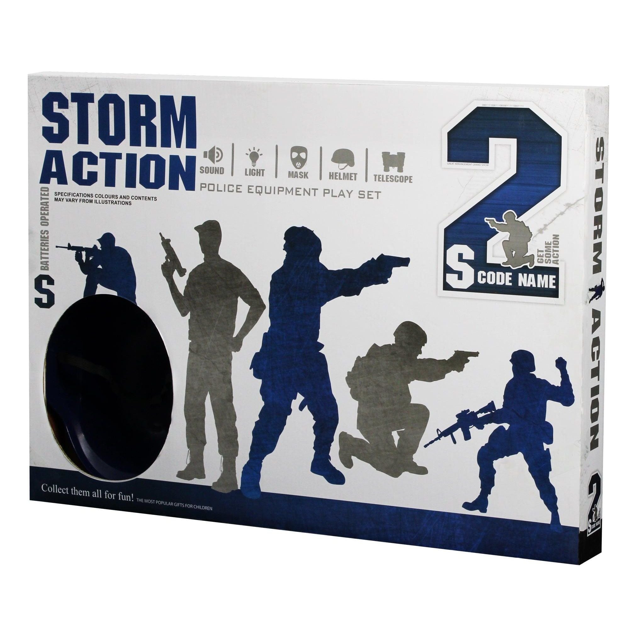 Police Equipment Play Set Modern Weapon Storm Action - Blue - BumbleToys - 5-7 Years, Blasters & Water Pistols, Boys, Guns