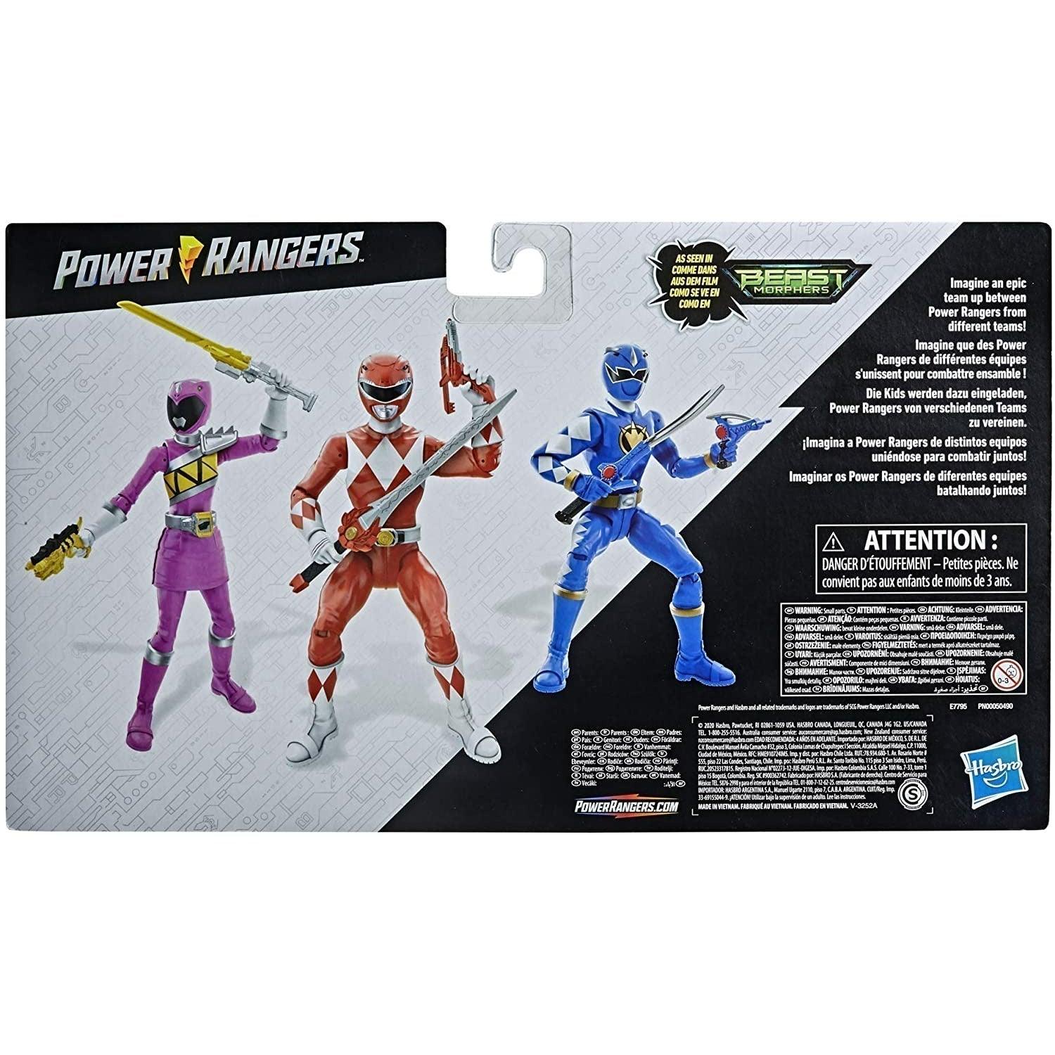 Power Rangers Beast Morphers Special Episode 3-Pack Action Figure Toys Dino Thunder Blue Ranger, Mighty Morphin Red Ranger, Dino Charge Pink Ranger - BumbleToys - 4+ Years, 5-7 Years, Action Figures, Boys, Figures, Hasbro, Power Rangers, Pre-Order