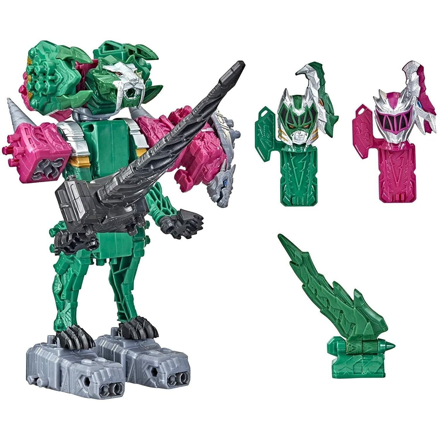 Power Rangers Dino Fury Pink Ankylo Hammer and Green Tiger Claw Zord Toys for Kids Ages 4 and Up Zord Link Mix-and-Match Custom Build System - BumbleToys - 5-7 Years, Boys, Figures, Hasbro, Power Rangers, Pre-Order