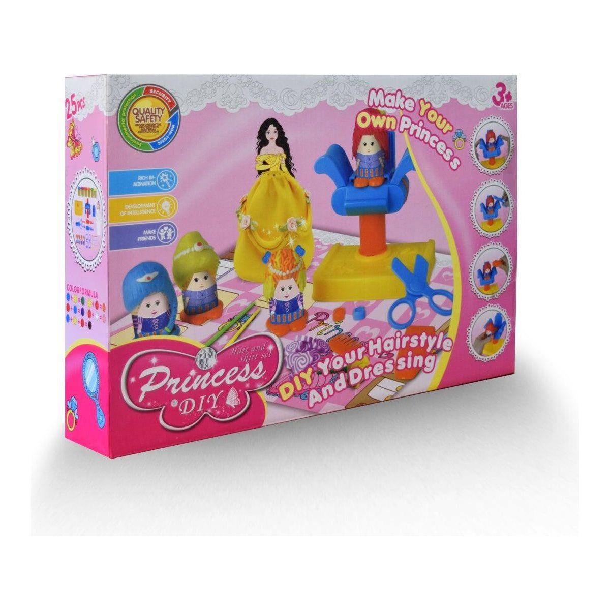 Princess DIY Play Dough Make Your Own Princess - 25 PCS - BumbleToys - 4+ Years, Clearance, Girls, Make & Create, Play-doh
