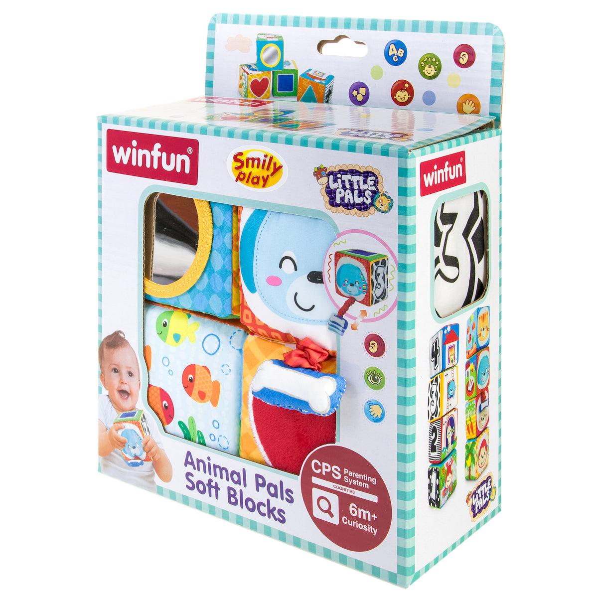 Winfun Animal Pals Soft Blocks - BumbleToys - 0-2 Years, 0-24 Months, 2-4 Years, Babies, Baby Saftey & Health, Boys, Cecil, Girls, Nursery Toys, Unisex